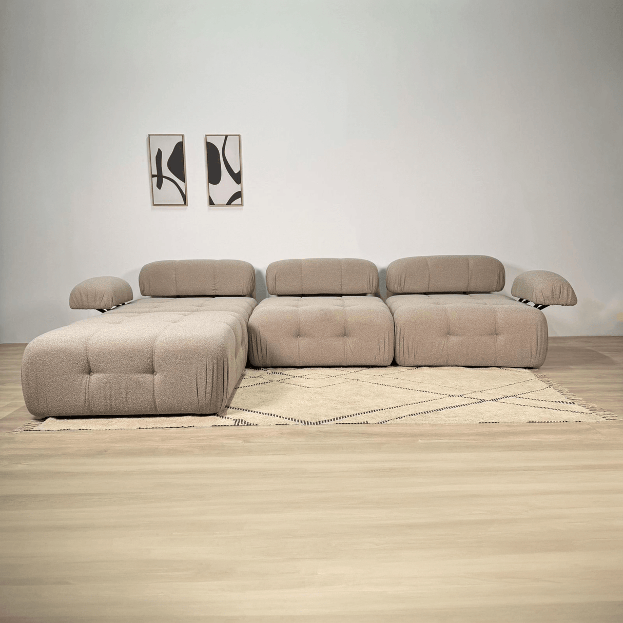 Banken - Modulaire bank 3 - zits met hocker Doblo beige - Dimehouse