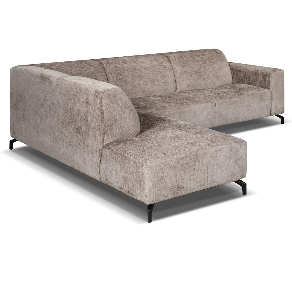Hjørne sofa manon med chaise longue venstre chenille taupe