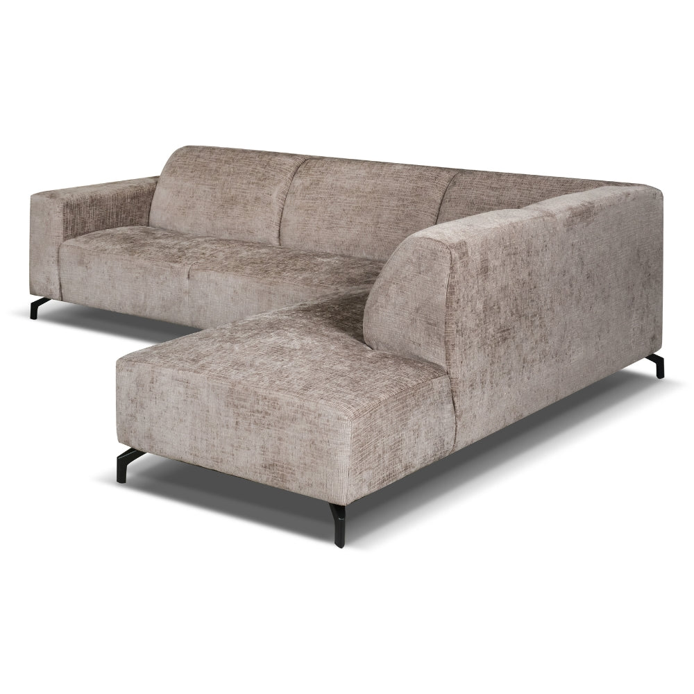 Hjørne sofa manon med chaise longue på højre chenille taupe