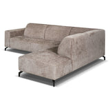 Hjørne sofa manon med chaise longue på højre chenille taupe