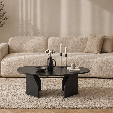 Organische Salontafel Zwart Melamine - 105x65 cm - Rack