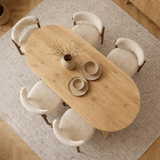 Ovale eettafel Eiken melamine - Japandi -  180x89,5x75 cm - Sota