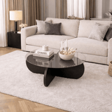 Salontabel Aris Rund 75 cm Tinted Glas - Sort Base 