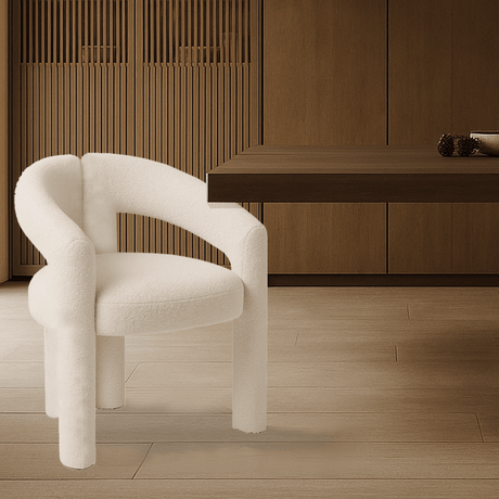 Design Spisestol Ivoire Bouclé Maro - Fuld Stof 