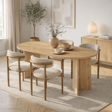 Ovale eettafel Eiken melamine - Japandi -  180x89,5x75 cm - Sota