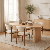 Ovale eettafel Eiken melamine - Japandi -  180x89,5x75 cm - Sota