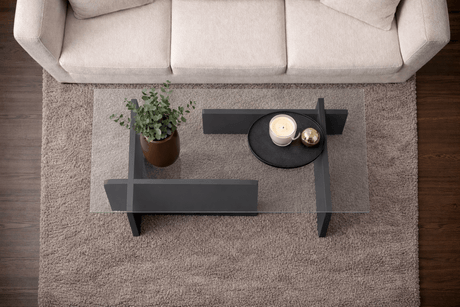 Sofabord Glas Antracit Opal 105x65 cm 