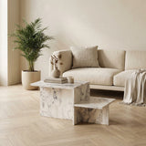 Sofabord Marmor Melamin - 80 x 40 cm - Eterna