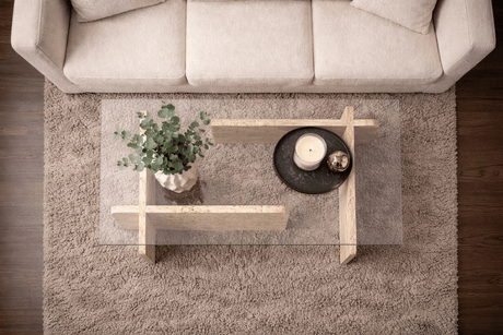 Sofabord Glas Marmorlook Opal 105x65 cm 