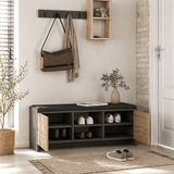 Skoskab Eg med antracitmelamin - seks rum - 110x43x37 cm - Zulla