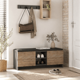 Skoskab Eg med antracitmelamin - seks rum - 110x43x37 cm - Zulla