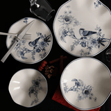 Servies set porselein - 24 delig - Blauw met wit - Delft