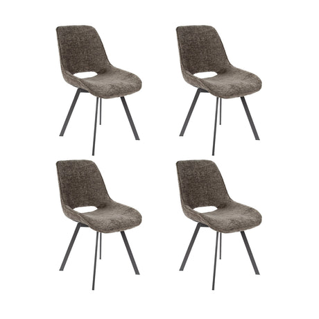 Sæt med 4 spisestuestole Riviera Rich Taupe drejelig 