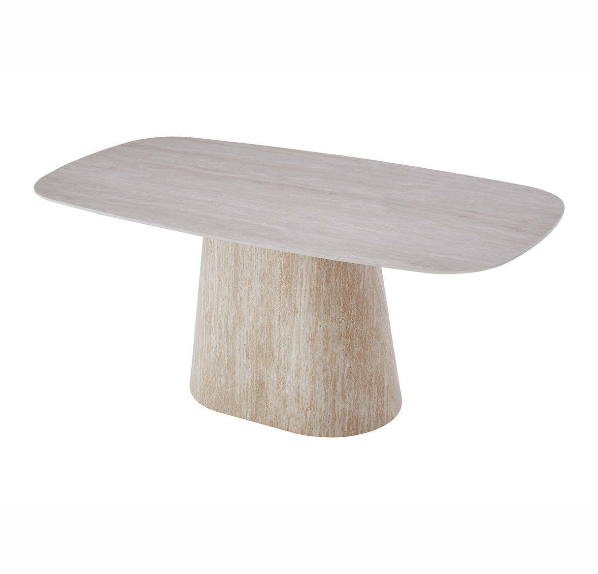 Sintersten Marmorlook Travertin Spisebord Lea 180x90 cm - Dansk Oval