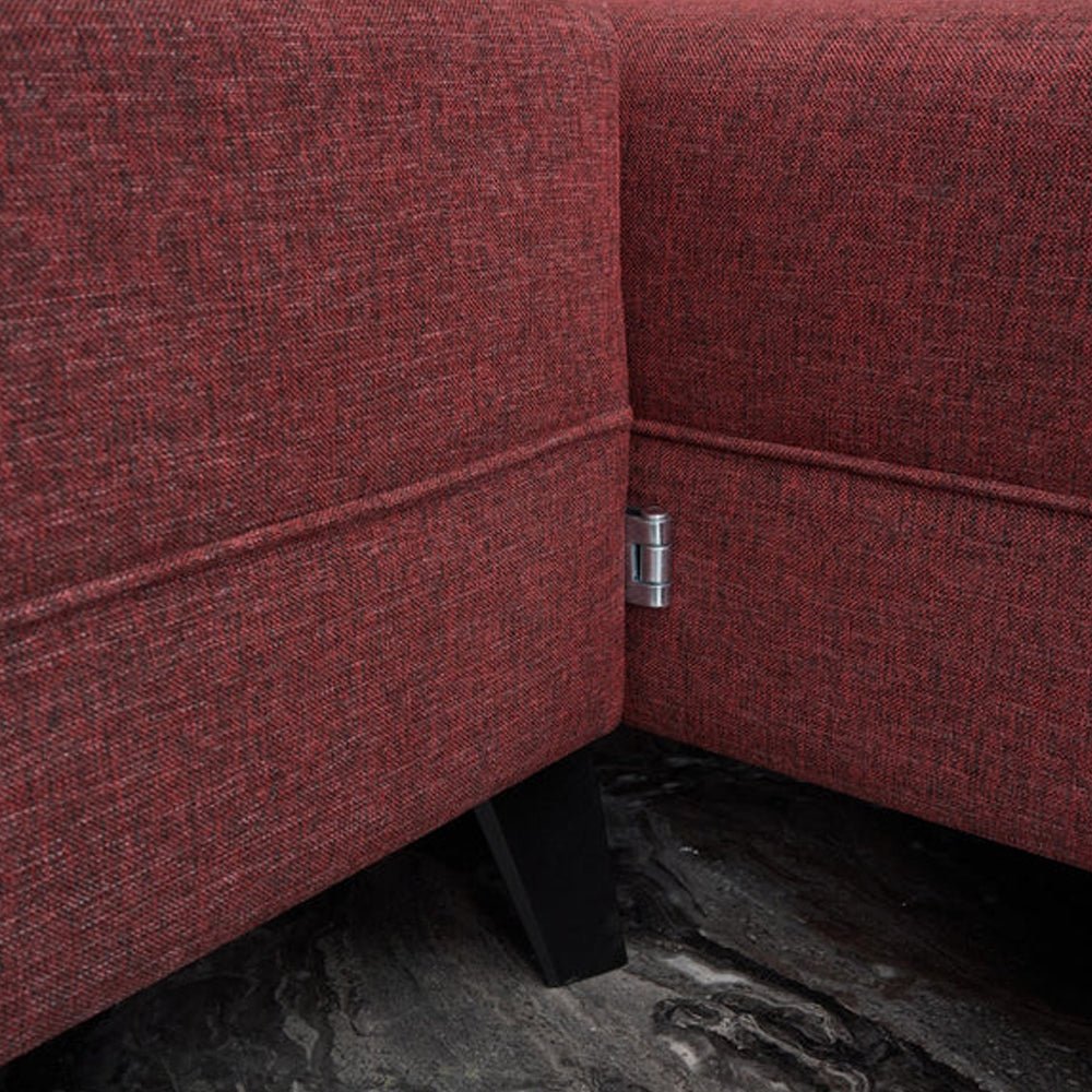 Banken - Slaapbank Rood stof - U - bank - XXL 300x202x152cm - Belen - Dimehouse