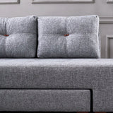 Banken - Slaapbank grijs stof - XL 280x206 cm - met wielen - Rechts - Manama - Dimehouse
