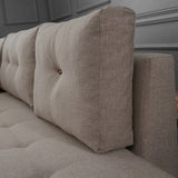 Banken - Slaapbank taupe stof - XL 280x206 cm - met wielen - Links - Manama - Dimehouse
