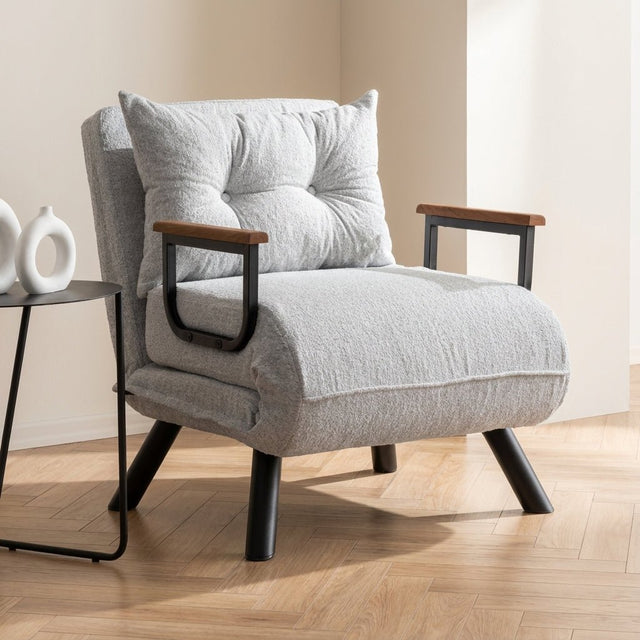 Sovelænestol Sando Grey Teddy stof stemningsfoto i moderne interiør