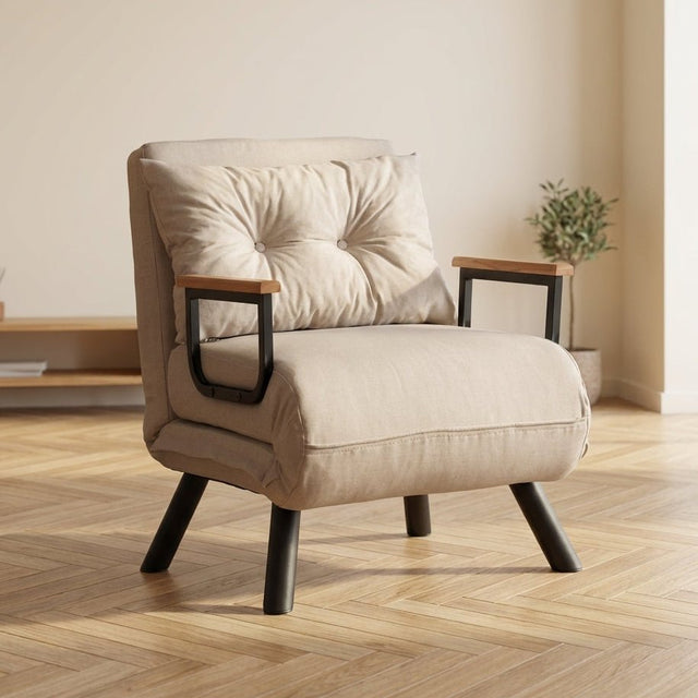 Sovelænestol Sando Fabric Creme-Light Yellow stemningsbillede i moderne interiør