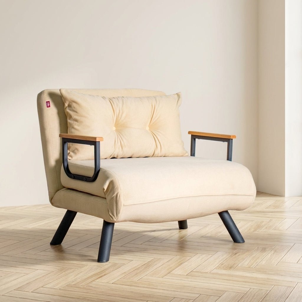 Sovelænestol Sando Fabric Cream atmosfærisk foto i et moderne interiør
