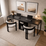 Bureaus - Bureau antraciet met zwart - 240x60 cm - Melamine - Twin - Dimehouse