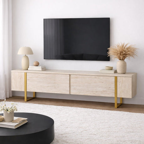 TV Møbel Beige Melamin Foudneramme Blitz 50x180x29,5 cm 