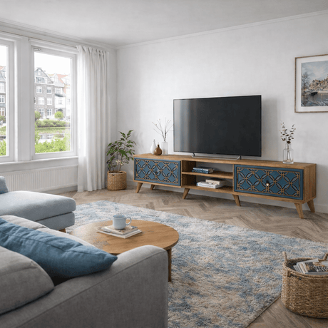 TV Møbel Klasse Valnød Kalcedon Melamin 180x44x35 cm
