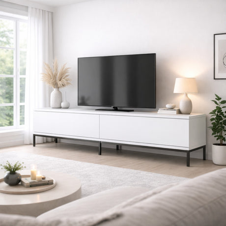 TV Møbel Lord Sort Hvid Melamin 180x47x30 cm
