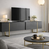 TV Møbel Luksus Antracit Guld Melamin 180x50x30 cm