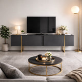 TV Møbel Luksus Antracit Guld Melamin 180x50x30 cm