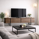 TV Møbel Luksus Valnød Sort Melamin 180x50x30 cm