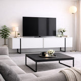 TV-møbel Luksus Hvid Sort Melamin 180x50x30 cm