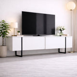 TV-møbel Luksus Hvid Sort Melamin 180x50x30 cm