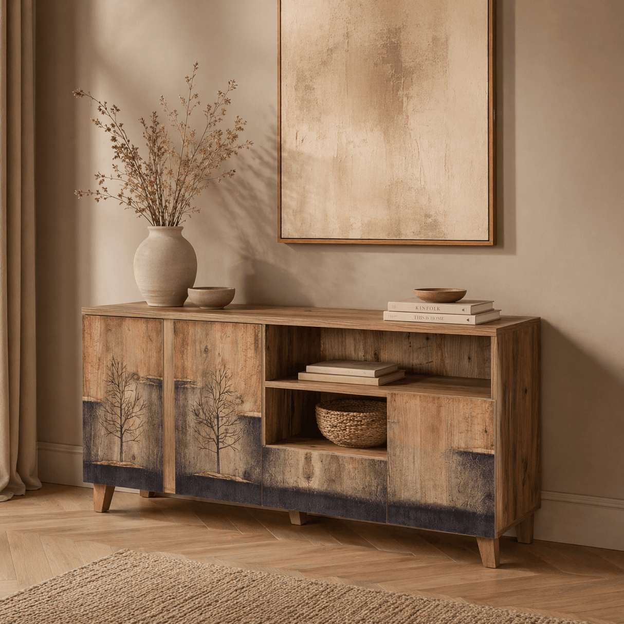 Skænk Marina Mila Atlantic Pine Wood Melamin 160x76x45 cm