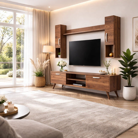 TV Møbelsæt Alta Valnød Melamin 180x48,6x35 cm
