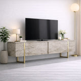 TV Møbler Travertin Luksus 180x50x30 - Gylden Ramme