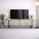 TV Møbler Travertin Luksus 180x50x30 - Sort Stel