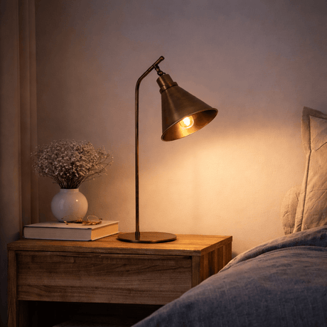 Bordlampe Bronzefarvet Metal Crimson