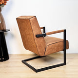 Fauteuils - Industriële fauteuil cognac eco - leer Tiger - Dimehouse