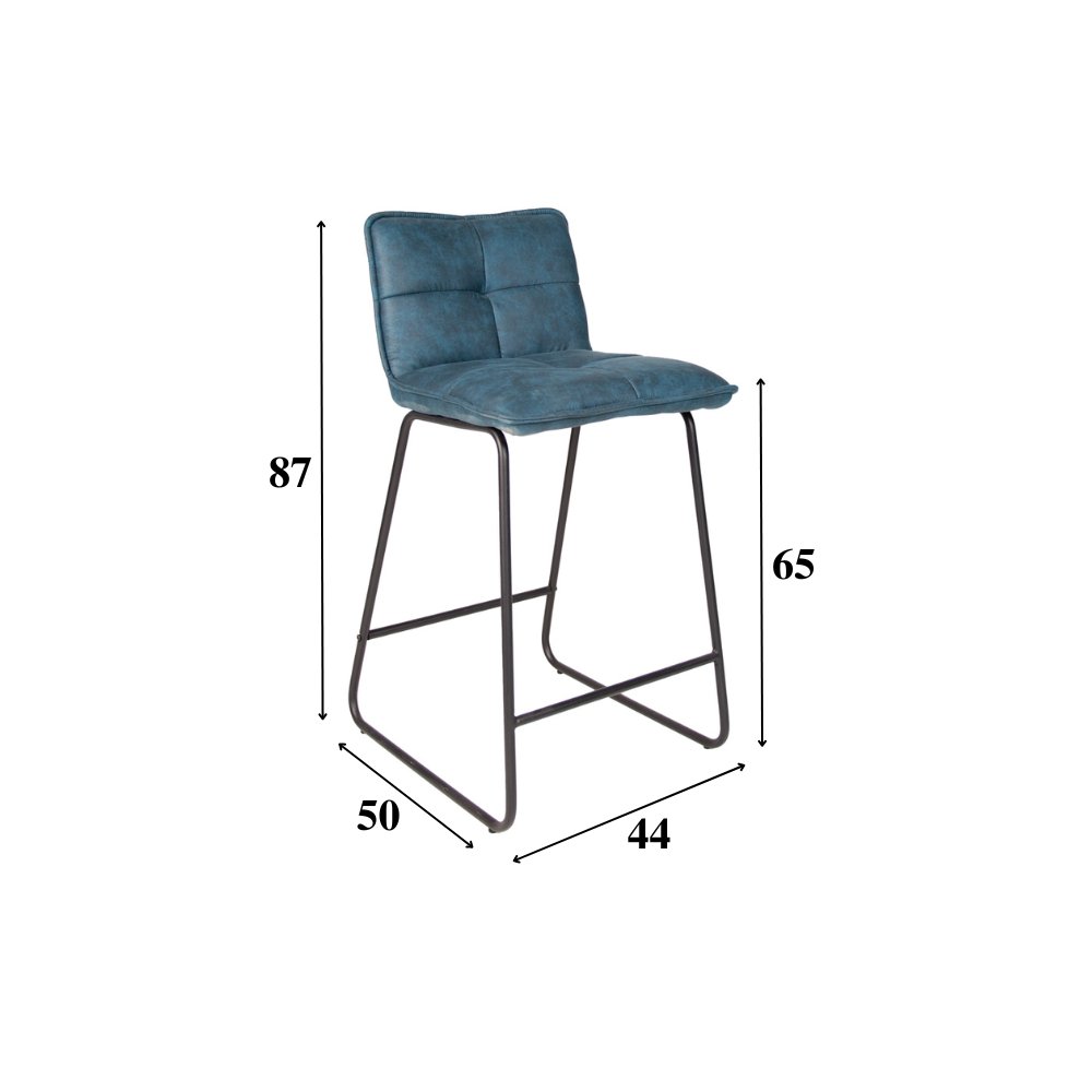 Industriel Barstol Blå Jelle Mikrofiberstof - Sædehøjde 65 cm - Uden Arm