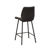 Barkrukken - Beau Barkruk Zwart Chenille Stof - 67 cm Zithoogte - Zonder Armleuningen - Dimehouse