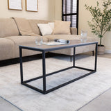 Salontafels - Salontafel Fien Grijs Marmerlook Rechthoekig 100x40 cm - Dimehouse