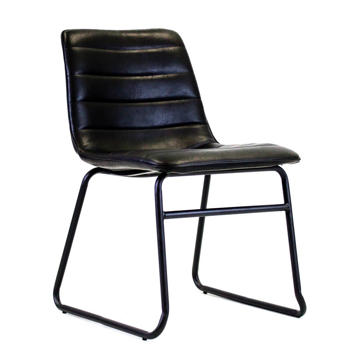 Eetkamerstoelen - Industriële eetkamerstoel Mark zwart - Dimehouse