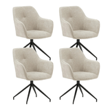 Eetkamerstoelen - Set van 4 Draaibare Eetkamerstoelen Camiel Lichtgrijs Chenille - Dimehouse