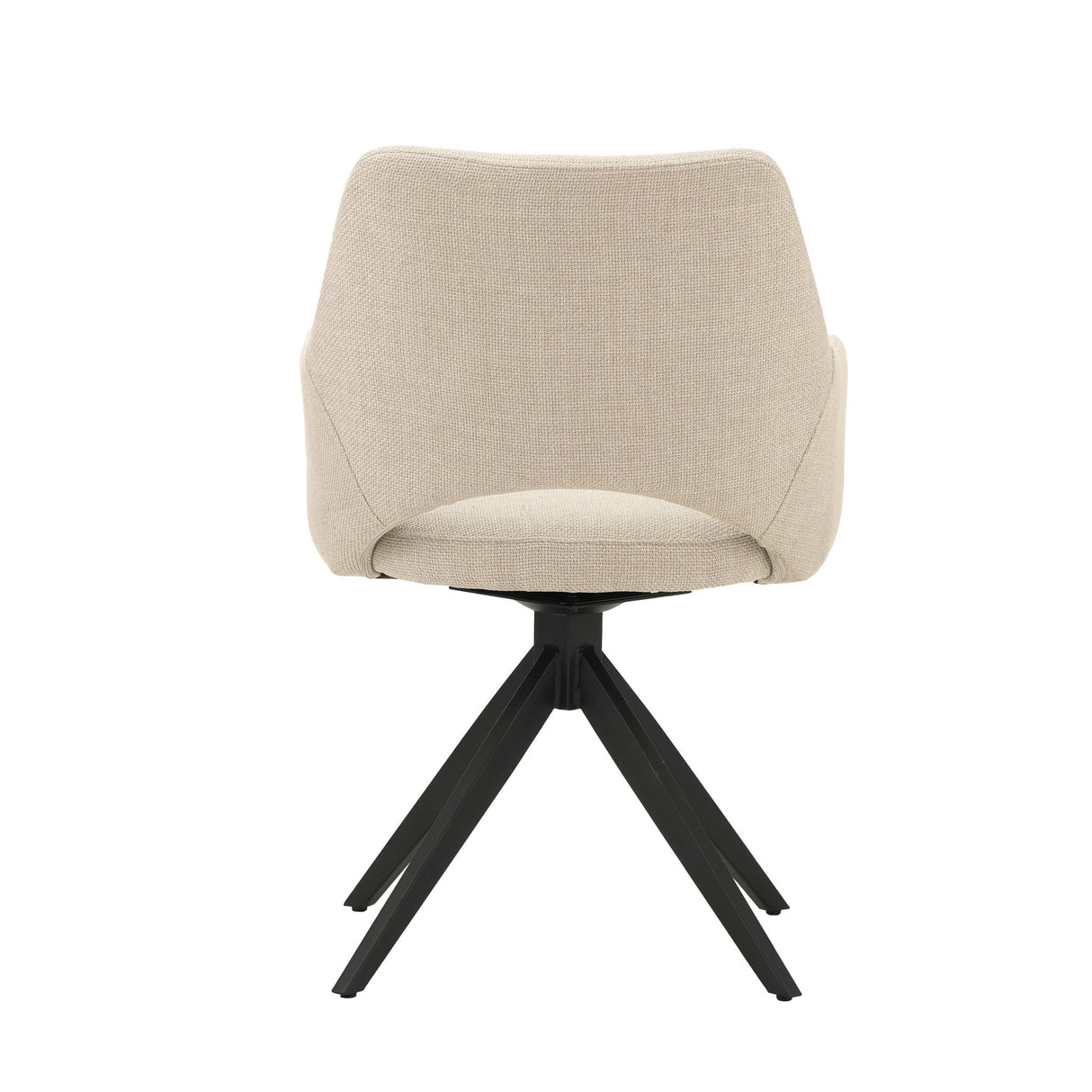 Moderne Drejelig Spisestuestol Beige Stof Sid - Med Armlæn