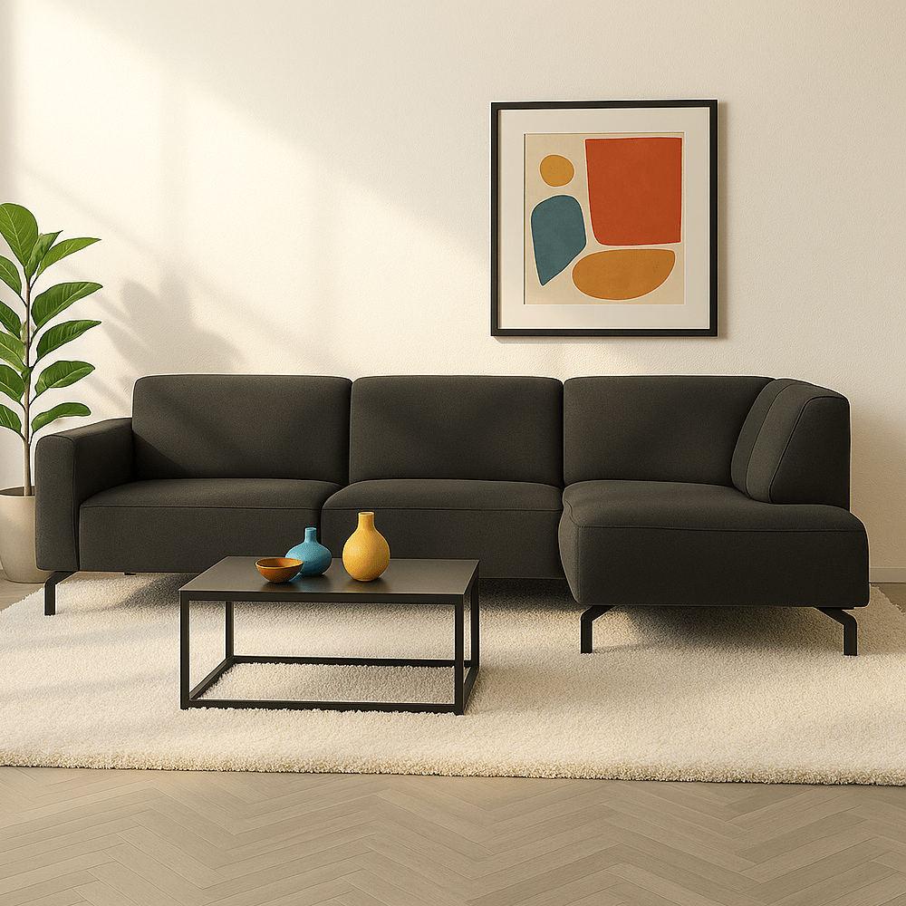 Industrielt hjørne Sofa Stof Anthracite Verona Right