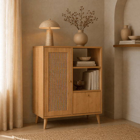 Wandkasten - Wandkast Hazeran Multi Eik Beukenhout 40x110x cm - Dimehouse