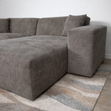 Banken - Hoekbank taupe chenille Wayne 264 cm - hoek links en rechts monteerbaar - Dimehouse