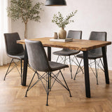 Eetkamerstoelen - Industriële Eetkamerstoel Viano Antraciet - Zonder Armleuningen - Dimehouse