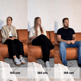 Hjørnesofa Barin antracit robust øko-læder - højre 